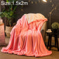 Coral pink thick fleece sofa blanket, 1.5x2m, soft sherpa pile