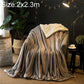 Silver gray thick fleece sofa blanket, 2x2.3m, soft sherpa pile