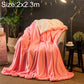 Coral pink thick fleece sofa blanket, 2x2.3m, soft sherpa pile