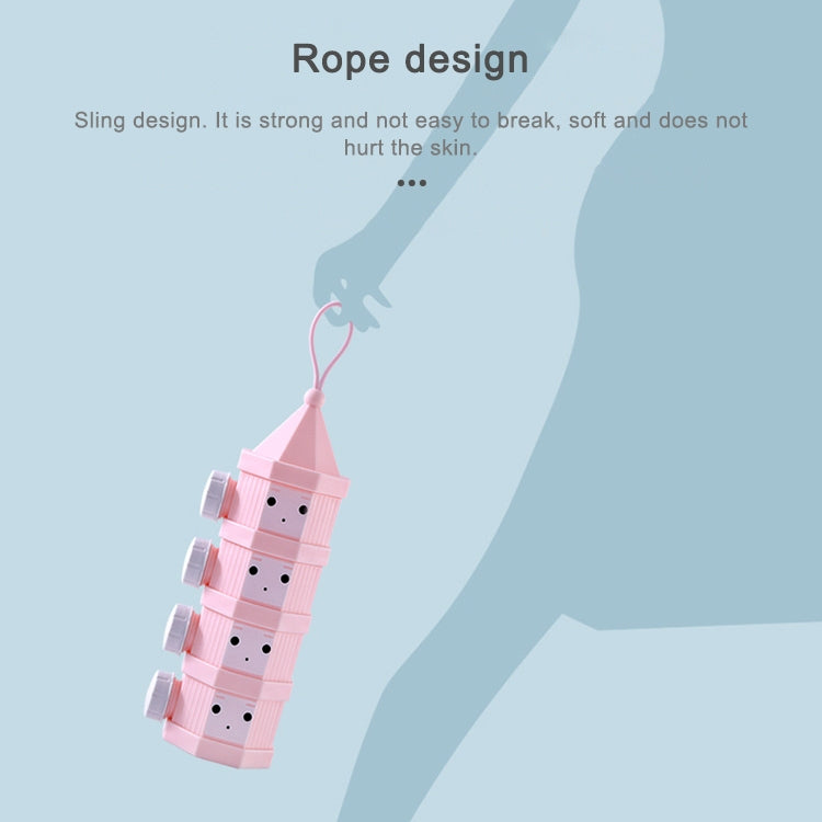 Pink milk powder container with rope handle, stacked three-layer design