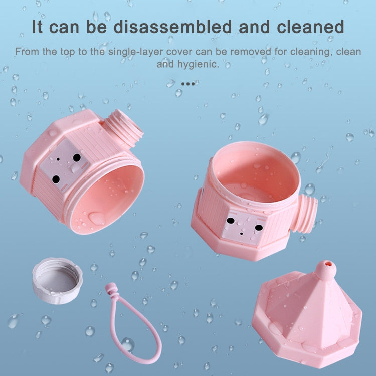 Pink detachable milk powder container with removable layers and parts for cleaning
