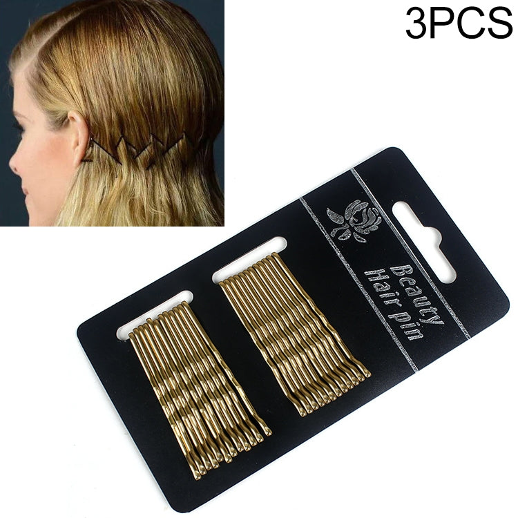 3-piece hair clip set with white-silver and gold comb teeth on display card