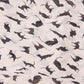 Light beige chiffon scarf with black cat silhouette print pattern