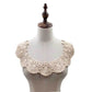 Beige/cream lace fake collar with scalloped border and circular floral motifs
