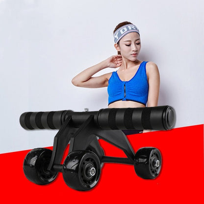 Black frog-style abdominal wheel with four wheels and padded roller bars