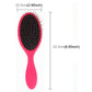 Pink hair brush with oval black bristle pad and ergonomic handle