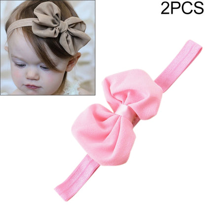 2-pack baby chiffon bow headbands with gray bow and matching elastic band