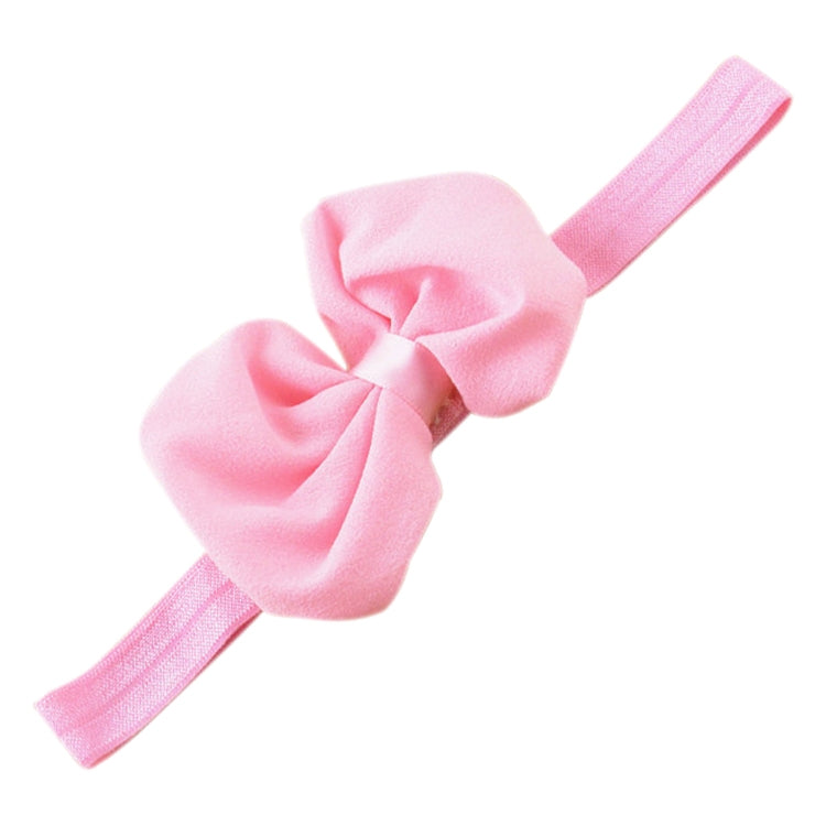 2-pack baby chiffon bow headbands with pink bow and matching elastic band