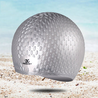 Larger Version Water Drop Shape Silicone Swimming Cap, Larger Version (Pink), Larger Version (Orange), Larger Version (Gray), Larger Version (Black), Larger Version (Blue)