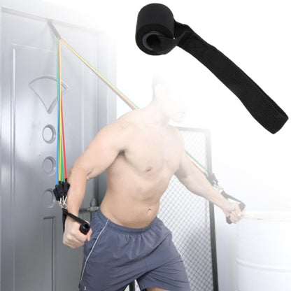 Black hanging training belt tension rope with door buckle and long strap