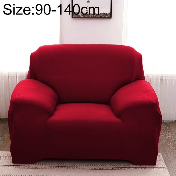 Red single-seat sofa cover with matching pillow case, all-inclusive universal fit
