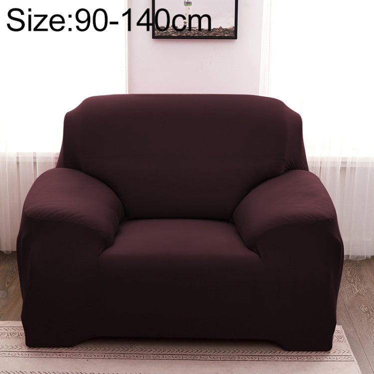 Dark brown single-seat sofa cover with matching pillow case, all-inclusive universal fit