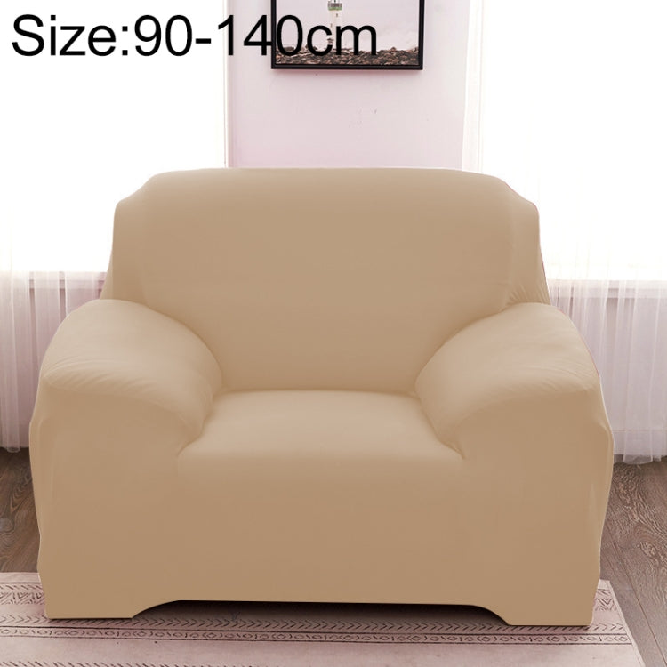 Universal single-seater sofa full cover set in beige, with pillow case