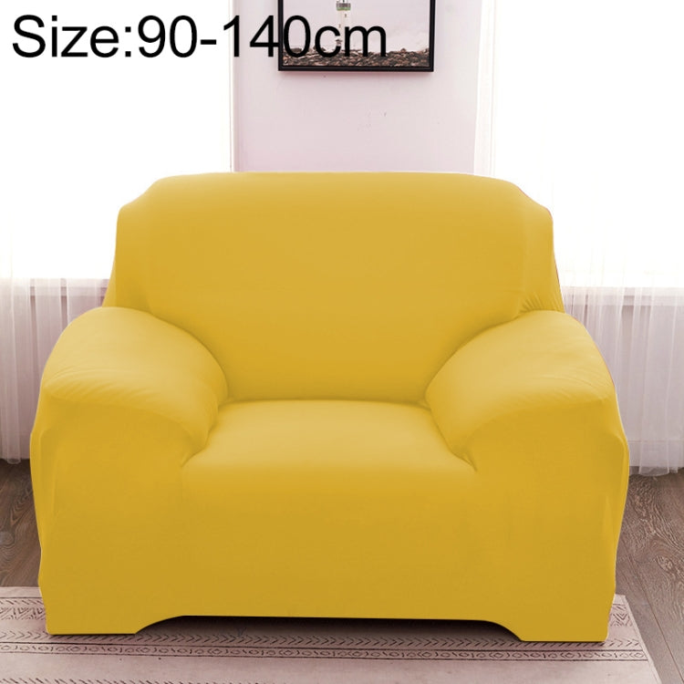 Universal single-seater sofa full cover set in yellow, with pillow case