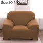 Universal single-seater sofa full cover set in brown/tan, with pillow case