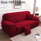 Universal two-seater sofa full cover set in red, with pillow case