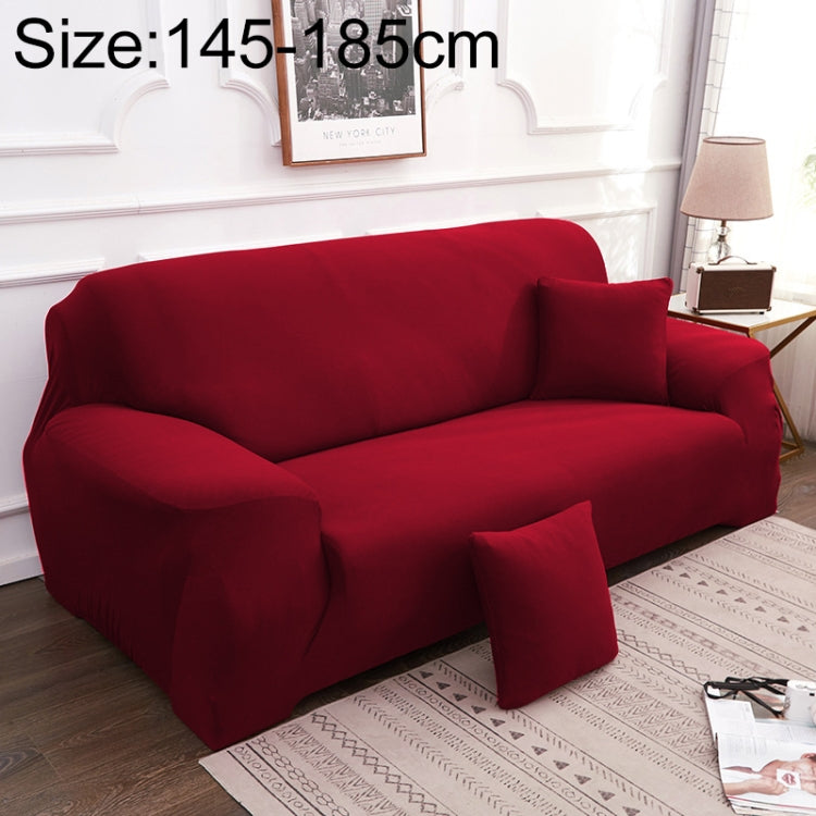 Universal two-seater sofa full cover set in red, with pillow case