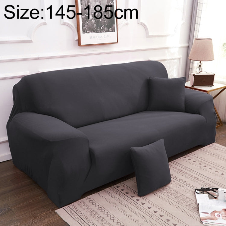 Two-seater dark gray sofa cover set with matching pillow case