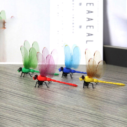 Dragonfly decoration set of four colorful magnetic stick-ons with translucent wings
