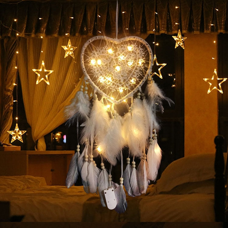Creative Hand-Woven Crafts Dream Catcher Home Car Wall Hanging Decoration, With Light, Without Light
