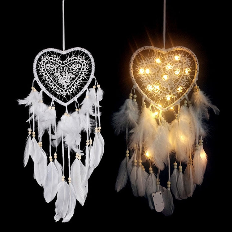 Creative Hand-Woven Crafts Dream Catcher Home Car Wall Hanging Decoration, With Light, Without Light