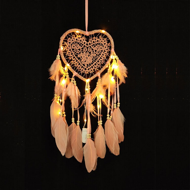 Creative Hand-Woven Crafts Dream Catcher Home Car Wall Hanging Decoration, With Light, Without Light