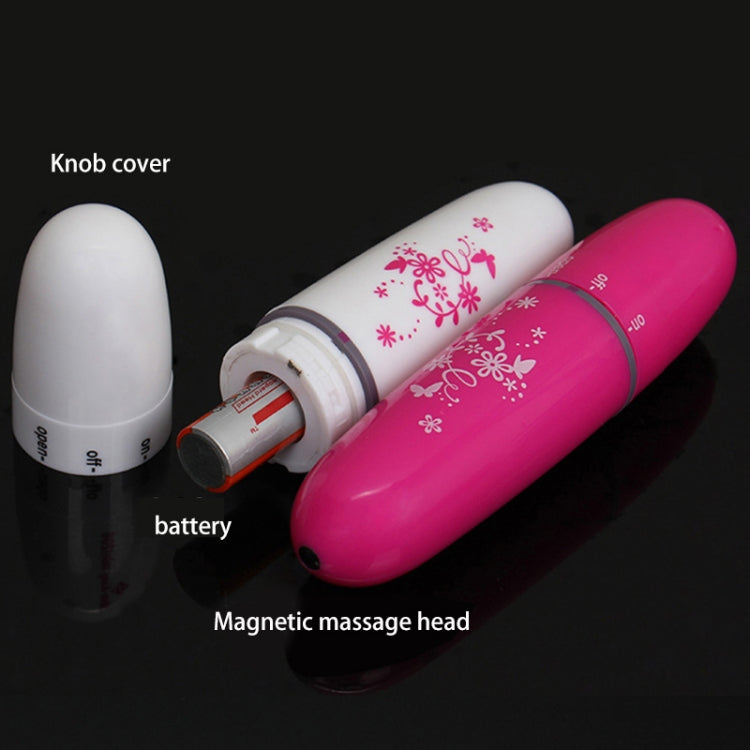 Two mini electric eye massagers showing battery and magnetic massage head