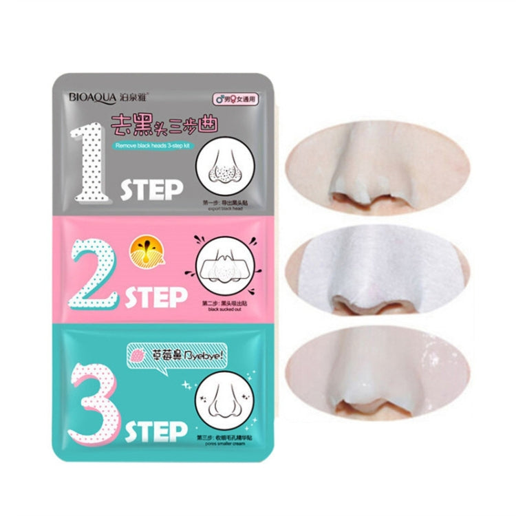 3-step pig nose mask kit with three step package and three white nose mask patches