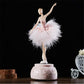 Elegant Refined Ballerina Dance Carousel Feather Music Box