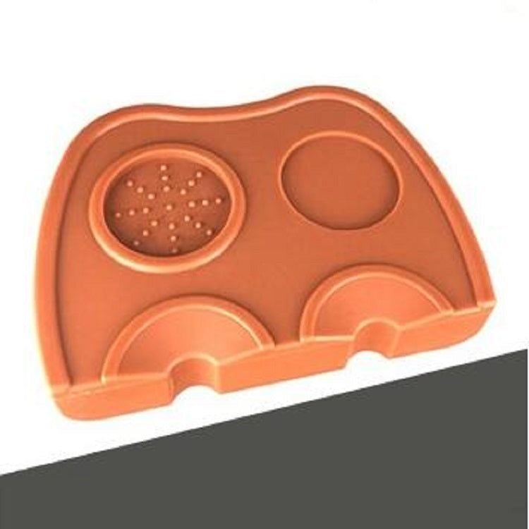 Non-slip corner coffee pressure pad, brown with four raised sections and divider bumps