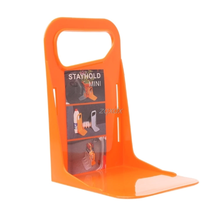 Orange plastic trunk baffle bracket with top handle and transparent panel