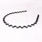 2-piece black wavy zigzag hair headbands, flexible loop bands (set of 2)
