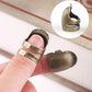 Pair of adjustable metal sewing thimbles with perforated texture and open top