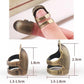 Adjustable metal sewing thimble sizing chart for S and M, gold-tone