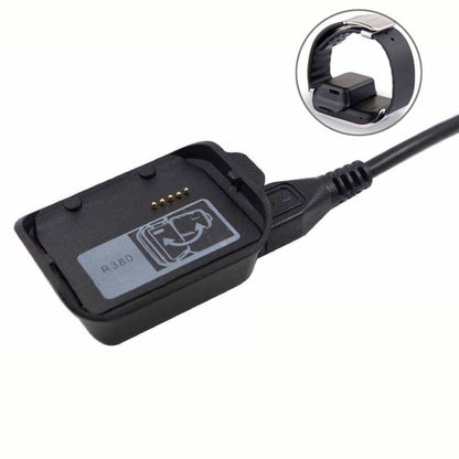 Black charging cradle dock with USB cable and connector plug for R380 smartwatch
