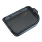 Black charging cradle base with gold contact pins, top view