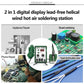 BST-878D hot air soldering station with circuit board and heat-shrink tubing