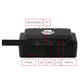 Black 4G GPS tracker with marked SIM card slot, charging port, reset and SOS keys