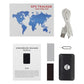 GPS tracker kit with instruction card, device, and white USB cable