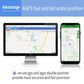 GPS tracking interface shown on computer monitor and smartphone map