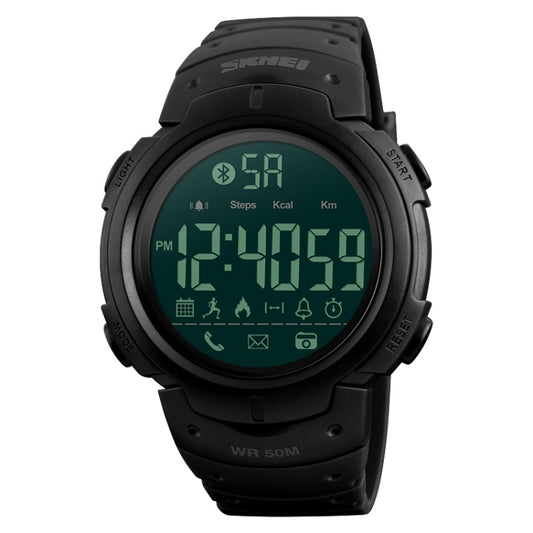 SKMEI 1301 black digital sports watch with round display and rubber strap