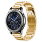 Gold stainless steel watch band with blue dial smartwatch, 22mm link strap
