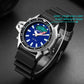 SANDA men’s waterproof digital sports wristwatch with blue dial and black silicone strap