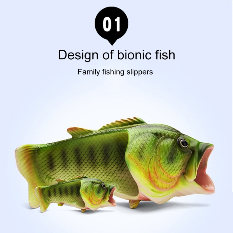 Fish-shaped slip-on sandals shown with bionic fish design, green scales, open toe