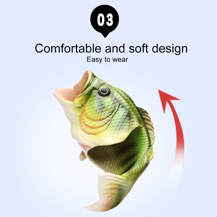 Fish-style EVA sandals with green fish head uppers, open-toe slip-on design