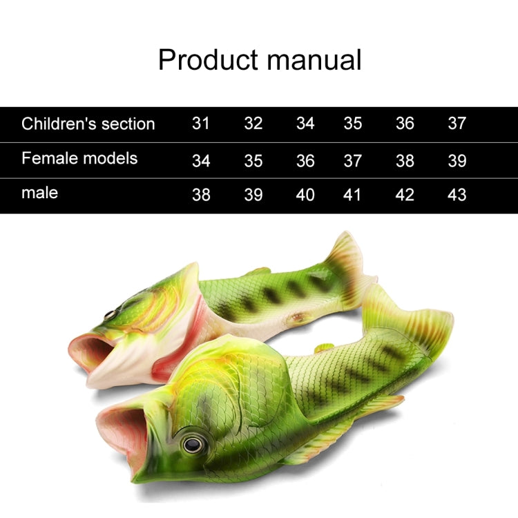 Fish-shaped EVA sandals, green and white, shown as a pair