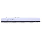 Portable handheld document scanner side view with buttons and indicator lights, white.