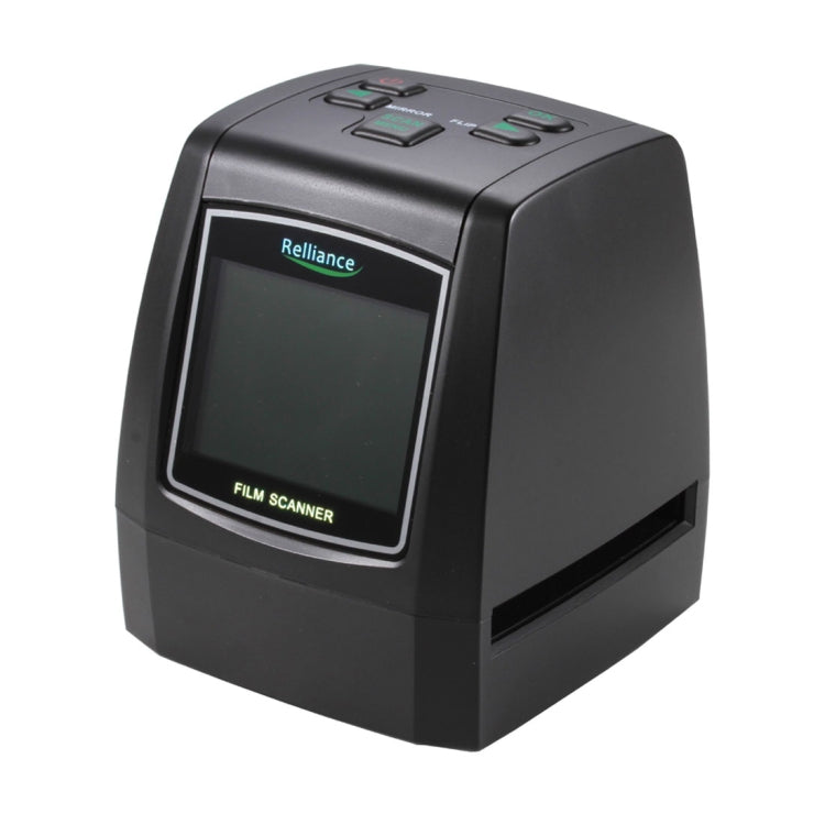 Compact black film scanner with front TFT screen and control buttons