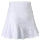 White mini sports skirt with diagonal stitch detail and pleated look