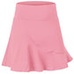 Women’s pink sports skirt with wide waistband and flared A-line hem